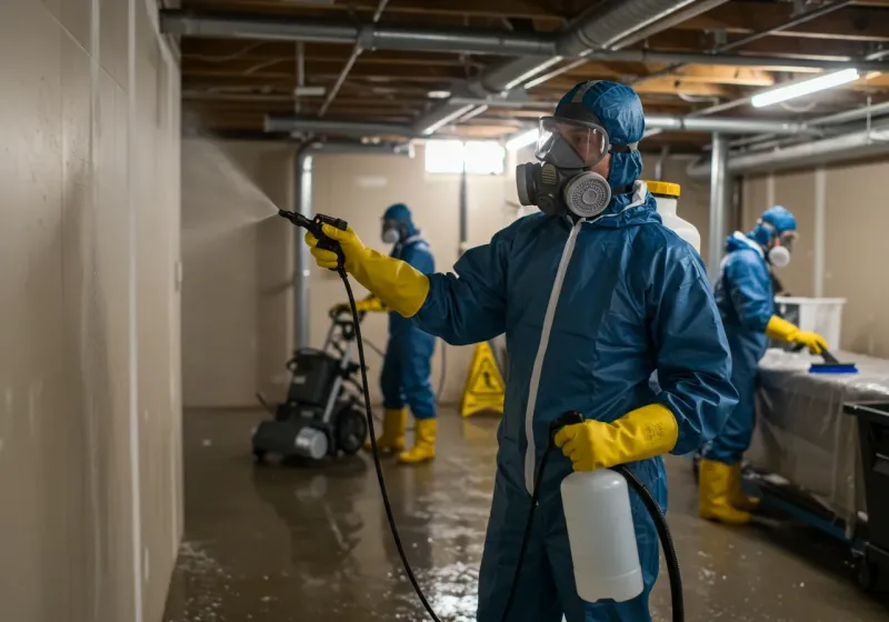 Basement Sanitization and Antimicrobial Treatment process in San Luis, CO